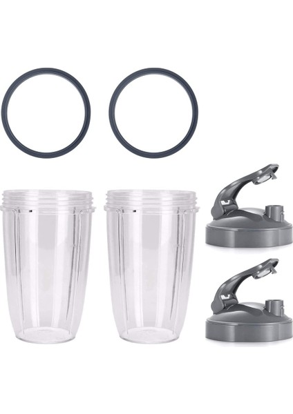 Nutri Nb 600W/900W Blender Için 2 Paket 24OZ Kapaklı ve Contalı Bardaklar (Yurt Dışından)