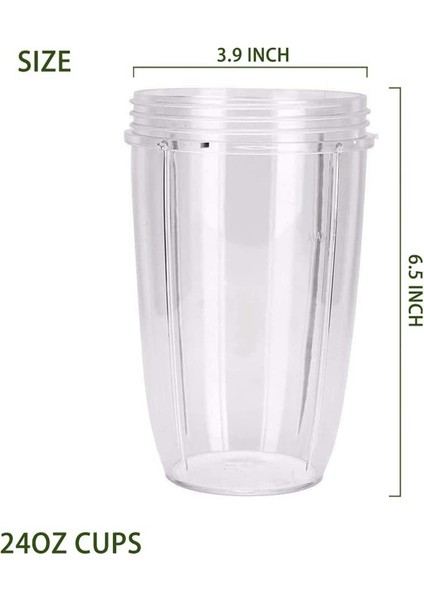 Nutri Nb 600W/900W Blender Için 2 Paket 24OZ Kapaklı ve Contalı Bardaklar (Yurt Dışından)