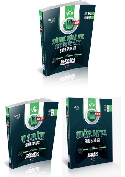 Çapa Yayınları 10. Sınıf Türk Edebiyatı - Tarih - Coğrafya Soru Seti 3 Kitap