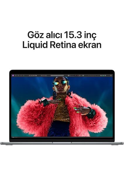 MacBook Air M3 Çip 16GB 512GB SSD macOS 15" Taşınabilir Bilgisayar Uzay Grisi MXD13TU/A