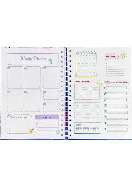 Sert Kapak Spiralli Tariihsiz Konuşan Ajanda 17X24 cm Tasarım-12 indirimleri