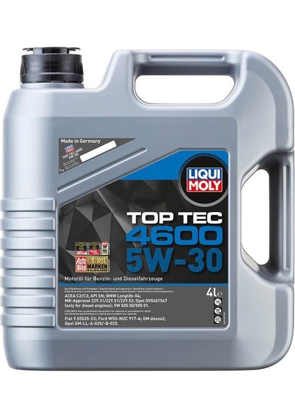 Liqui Moly Top Tec 4600 5W-30 4 Litre Motor Yağı (Üretim Yılı: 2024)