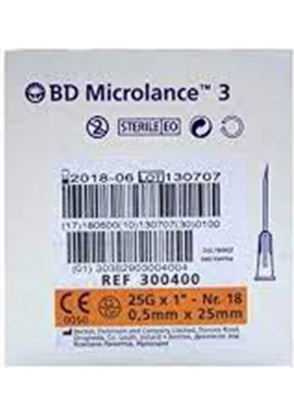 Microlance Turuncu Iğne Ucu 25GX1-NR.18 0,5 x 25MM 100 Adet (3 Kutu)