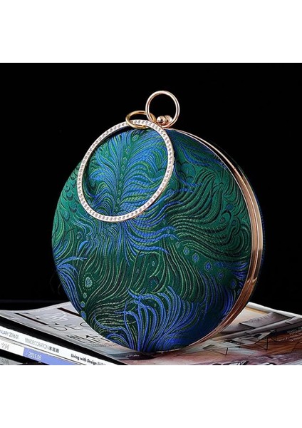 Kadın Nakış Tüylü Daire Şekli El Çanta (Yurt Dışından) modelleri