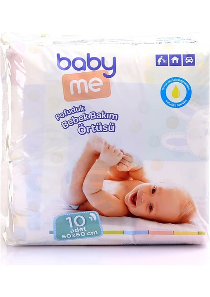 Baby Me Pofuduk Alt Değiştirme Örtüsü 10 Adet 60*60