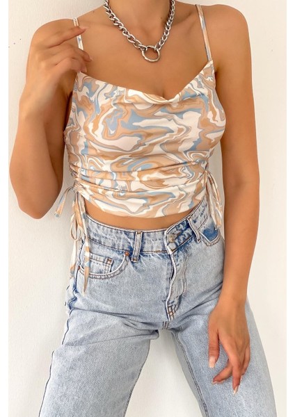 Kadın Ip Askılı Bershka Model Dijital Crop