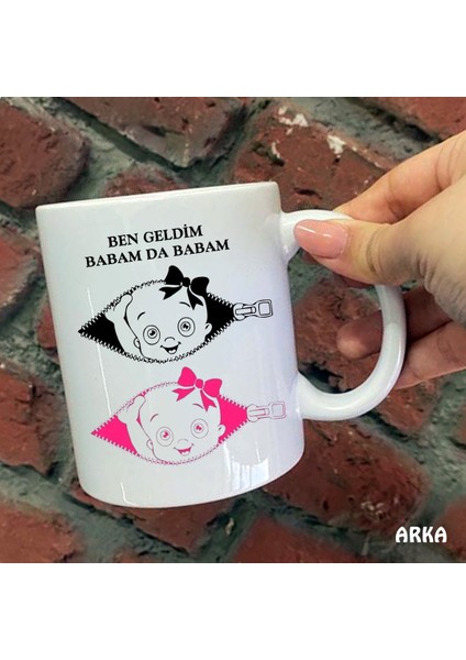 Size Özel Ben Geldim Babam Da Babam ve Ben Geldim Annem De Annem Seramik Baskılı Kupa Bardaklar modelleri