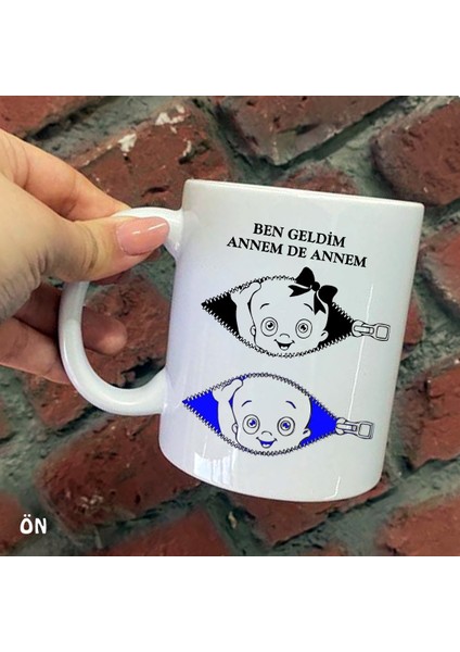 Size Özel Ben Geldim Babam Da Babam ve Ben Geldim Annem De Annem Seramik Baskılı Kupa Bardaklar fırsatları