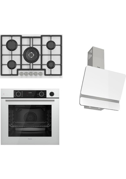 Steamart&fryart Serisi Buharlı Pişirme Beşliocaklı Beyaz Set (ED036 + XE64CB +D081 )