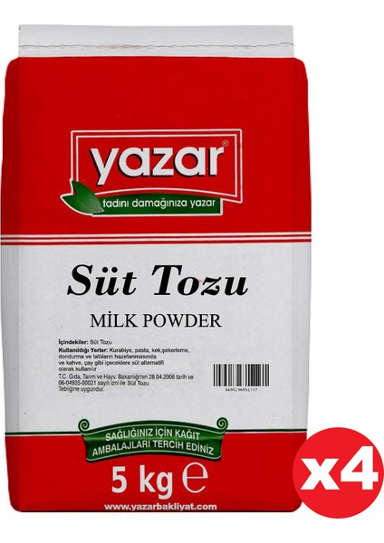 Süt Tozu 5 kg x 4 Paket