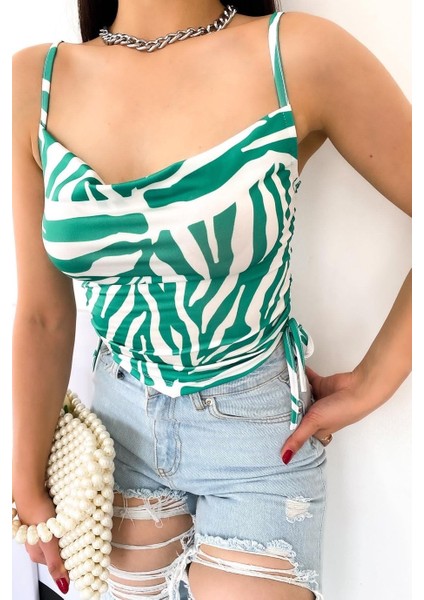Kadın Ip Askılı Bershka Model Dijital Crop fiyatları