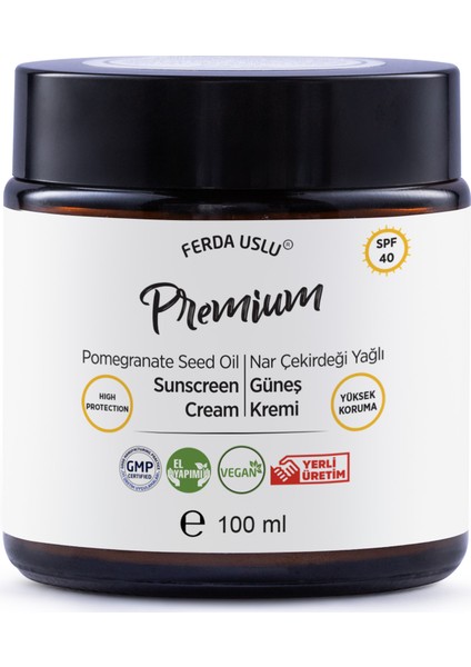 Ferda Uslu Premium Fermente Mutfağım Nar Çekirdeği Yağlı Güneş Kremi 100 ml