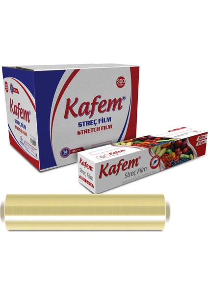 Streç Film 45cm x 300m 8 Mic x 16 Paket (Koli)