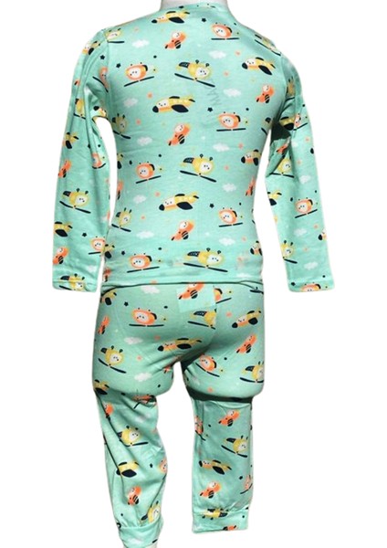 Erkek Çocuk Helikopter Desenli Pijama Takımı 1-2 Yaş Desenli