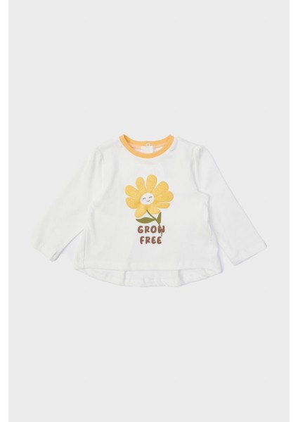 Kız Bebek Ekru T-Shirt 23FW1BG2516