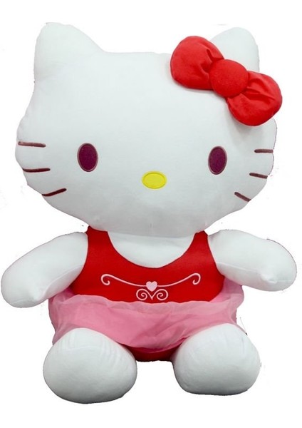 Peluş Hello Kitty Elbiseli Kurdeleli 50CM