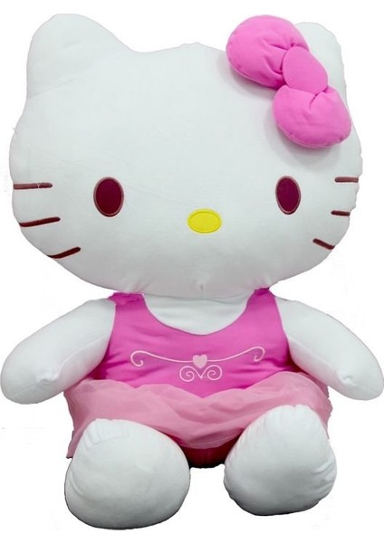 Peluş Hello Kitty Elbiseli Kurdeleli 50CM