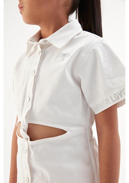 Kız Çocuk Beyaz Elbise 23SS1TJ4923