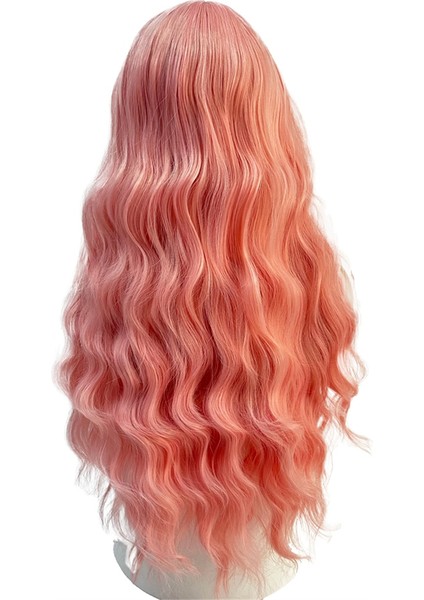 Pembe Peruk Kıvırcık Peruk Anime Cosplay Kadınlar Için Uzun Peruk Patlama İle Pembe Parti Peruk Cadılar Bayramı Partisi Için (Yurt Dışından) modelleri