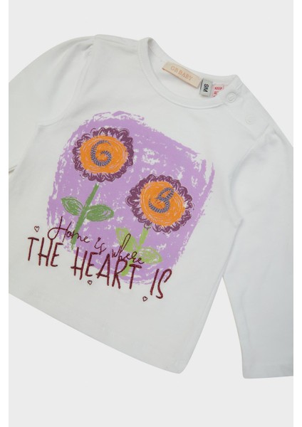 Kız Bebek Ekru T-Shirt 23PFWBG2504 modelleri