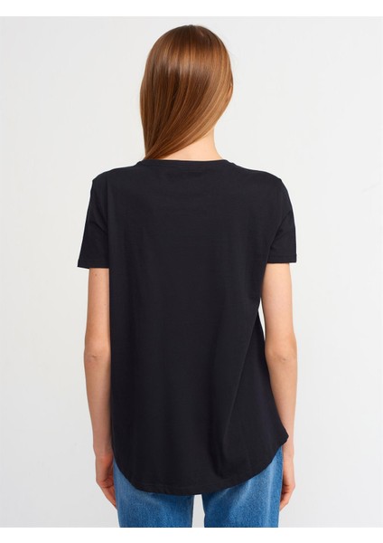 3471 Dilvin Bisiklet Yaka Basic T-Shirt
