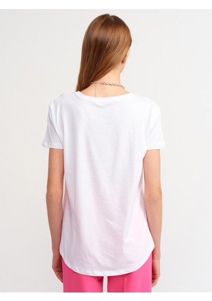 3471 Dilvin Bisiklet Yaka Basic T-Shirt modelleri