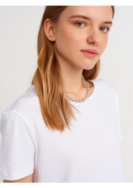 3471 Dilvin Bisiklet Yaka Basic T-Shirt fırsatları