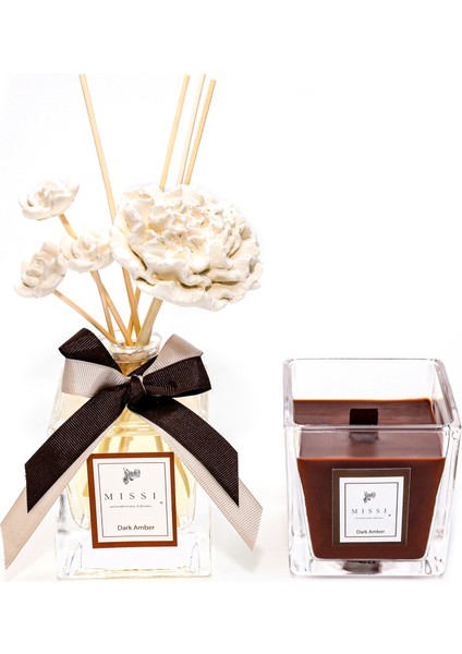 220 ml Dark Amber Oda Kokusu ve Kokulu Vegan Mum Seti modelleri