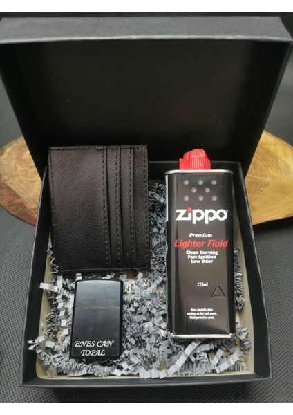 Güneş Outdoor Isme Özel Zippo Benzin,çakmak ve Kartlık Seti