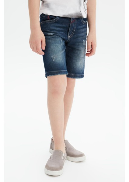 Erkek Çocuk Lacivert Jean Şort 23SS0BK1489