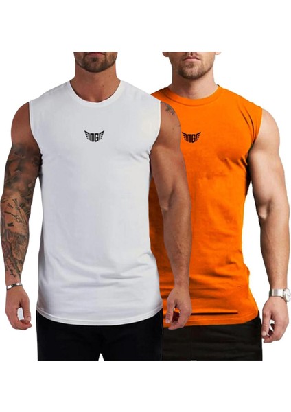 Erkek Nem Emici Hızlı Kuruma Atletik Teknik Performans Sporcu Sıfır Kol T-Shirt Mg-Atlet7