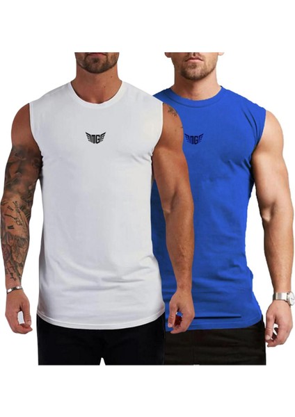 Erkek Nem Emici Hızlı Kuruma Atletik Teknik Performans Sporcu Sıfır Kol T-Shirt MG-ATLET17