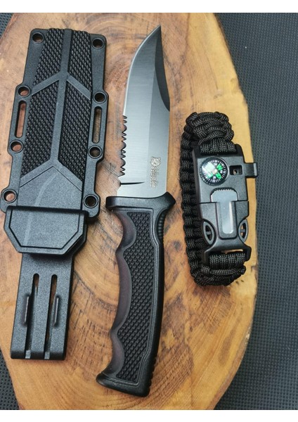 Kamp Outdoor 21 cm Avcı Bıçağı ve Paracord Bileklik Seti