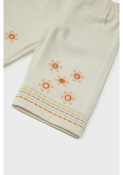 Kız Bebek Ekru Pantolon