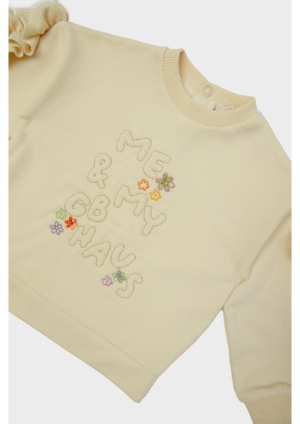 Gb Baby Layette Kız Bebek Bej Sweatshirt 23PFWBG2403