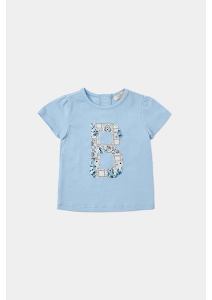 Gb Baby Layette  Kız Bebek Mavi Tshirt 23PSSBG2511