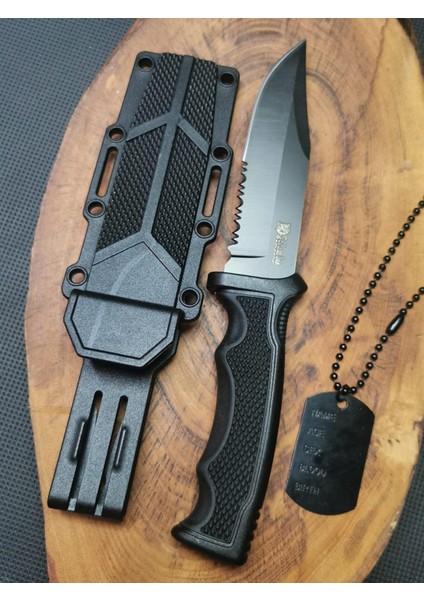 Kamp Outdoor 21 cm Avcı Bıçağı ve Asker Kolye Seti
