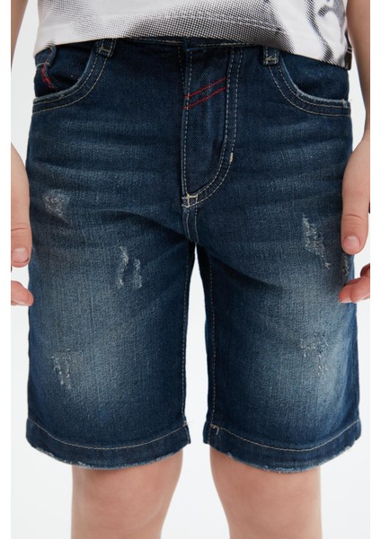 Erkek Çocuk Lacivert Jean Şort 23SS0BK1489