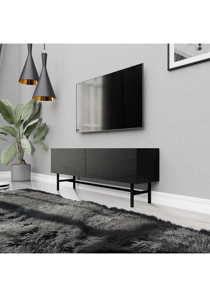 4000 Felıx 138 cm (Metal Ayaklı) Tv Ünitesi Siyah