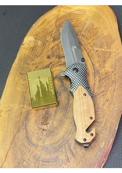 Browning 21 cm Avcı Çakısı + Dupont Tarz Çakmak
