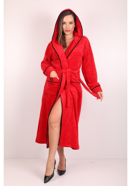 Bambu Kapişonlu Uzun Sabahlık