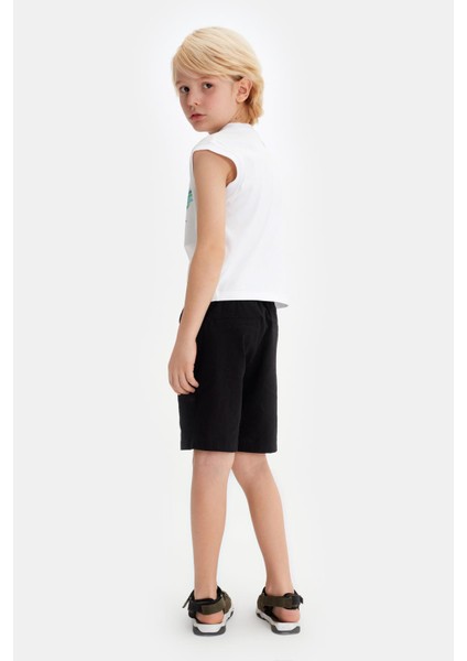 Erkek Çocuk Siyah Şort 23SS0NB3114