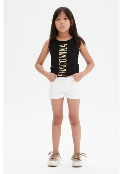 Kız Çocuk Beyaz Şort 23SS0FM0418