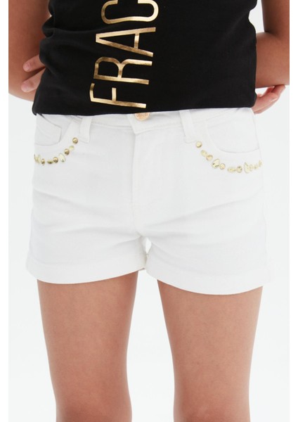 Kız Çocuk Beyaz Şort 23SS0FM0418 fiyatları