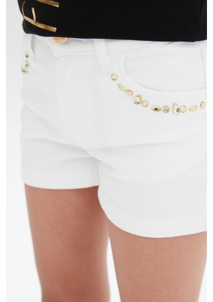 Kız Çocuk Beyaz Şort 23SS0FM0418 modelleri