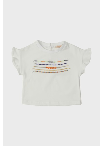 Kız Bebek Ekru T-Shirt