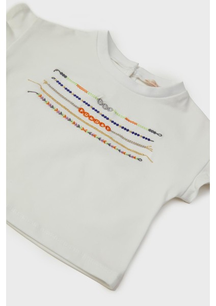 Kız Bebek Ekru T-Shirt modelleri