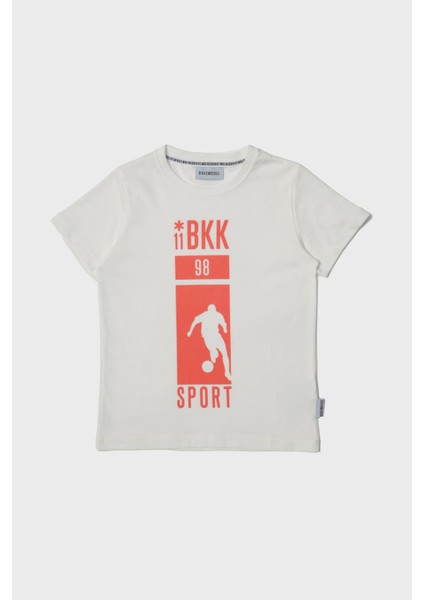 Bg Store Erkek Çocuk Kırık Beyaz T-Shirt 23SS1BK1443