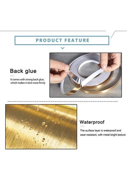 Siyah Stil M-1cm Gümüş Altın Yapışkan Yer Karosu Şerit Dikiş Etiket Bakır Folyo Bant Su Geçirmez Duvar Sızdırmazlık Bandı Ev Dekorasyon 0.*5000 cm (Yurt Dışından) fırsatları