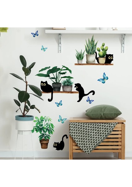 MS1670-YY Tarzı 30*60 cm Yeşil Bitki Saksı Yavru Karikatür Duvar Sticker Yaratıcı Arka Plan Duvar Oturma Odası Odası Dekorasyon Duvar Duvar Sticker (Yurt Dışından) modelleri